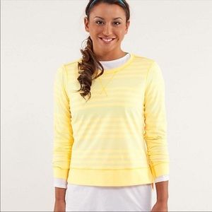 Lululemon Run Warm Up Crew Lemon Stripe